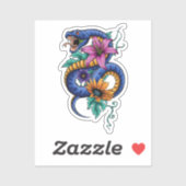 Slang en bloem sticker (Vel)