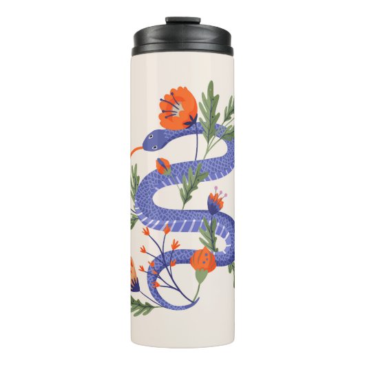 Slang en bloemenfee print thermosbeker (Voorkant)