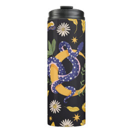 Slang en bloemenfee print thermosbeker