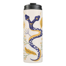 Slang en bloemenfee print thermosbeker