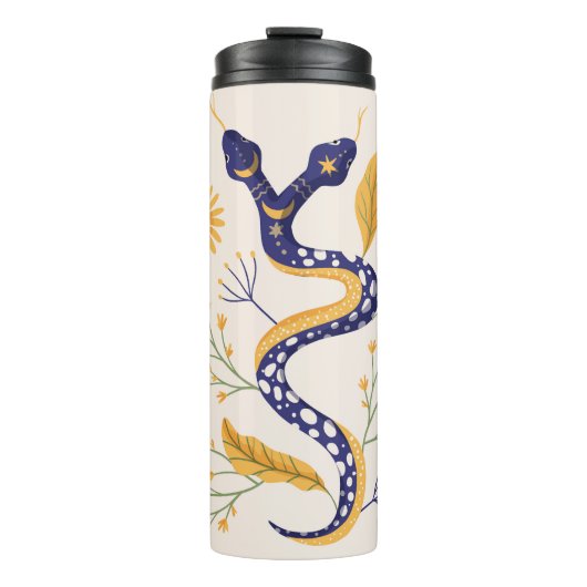 Slang en bloemenfee print thermosbeker (Voorkant)