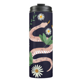 Slang en bloemenfee print thermosbeker