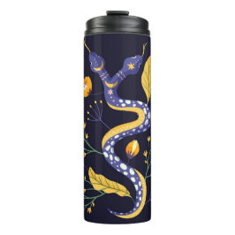 Slang en bloemenfee print thermosbeker