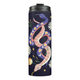 Slang en bloemenfee print thermosbeker