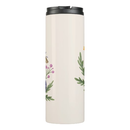 Slang en bloemenfee print thermosbeker (Achterkant)