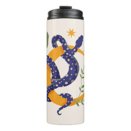 Slang en bloemenfee print thermosbeker