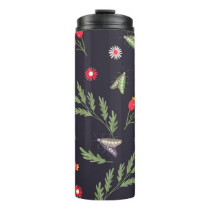 Slang en bloemenfee print thermosbeker