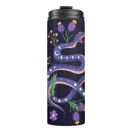 Slang en bloemenfee print thermosbeker (Voorkant)