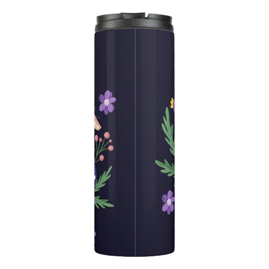 Slang en bloemenfee print thermosbeker (Achterkant)