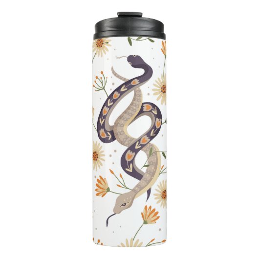 Slang en bloemenfee print thermosbeker (Voorkant)