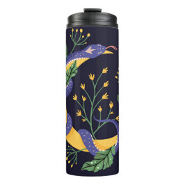 Slang en bloemenfee print thermosbeker