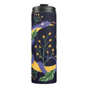 Slang en bloemenfee print thermosbeker