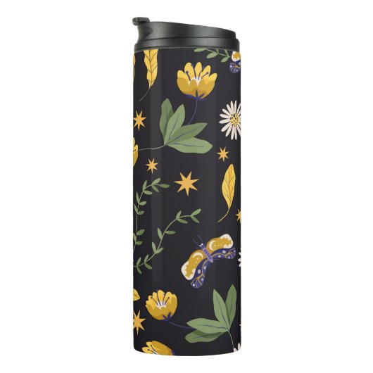 Slang en bloemenfee print thermosbeker (Geroteerd rechts)