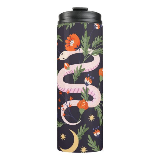 Slang en bloemenfee print thermosbeker (Voorkant)