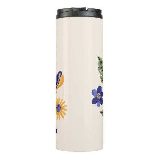 Slang en bloemenfee print thermosbeker (Achterkant)