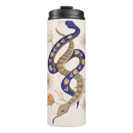 Slang en bloemenfee print thermosbeker