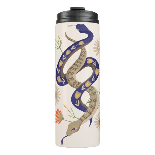 Slang en bloemenfee print thermosbeker (Voorkant)