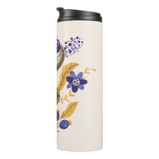 Slang en bloemenfee print thermosbeker (Geroteerd rechts)