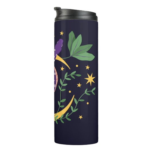 Slang en bloemenfee print thermosbeker (Geroteerd rechts)