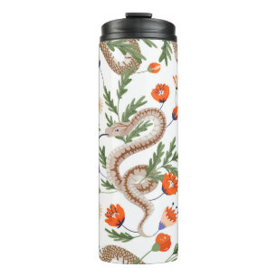 Slang en bloemenfee print thermosbeker