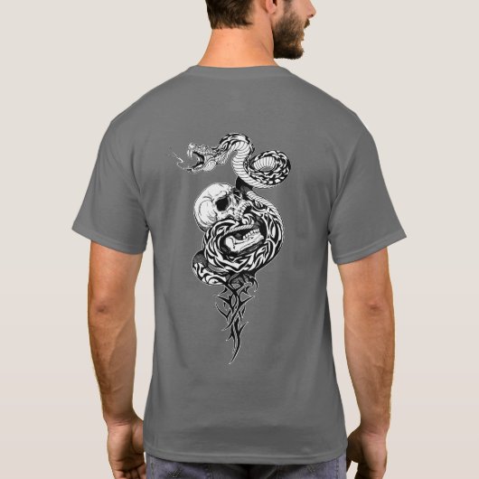 slang en gebroken schedel t-shirt (Achterkant)