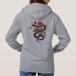 Slang en Rozen Hoodie - Gotische Bloemen Ontwerp