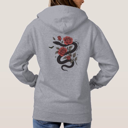 Slang en Rozen Hoodie - Gotische Bloemen Ontwerp