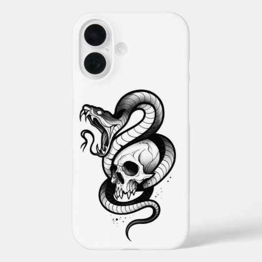 Slang- en Schedelgotische iPhone Hoesje – Donkere  (Achterkant)