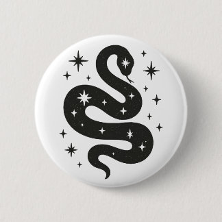 Slang en sterren ronde button 5,7 cm