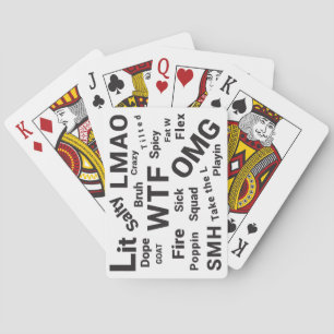 Slang en Tiener Talk uit 2019 Pokerkaarten