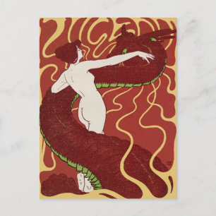 Slang en Vrouw door Christiansen Briefkaart