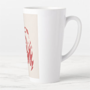 Slang en Zwaard Risograaf Kunstprint Rode Vlam Latte Mok