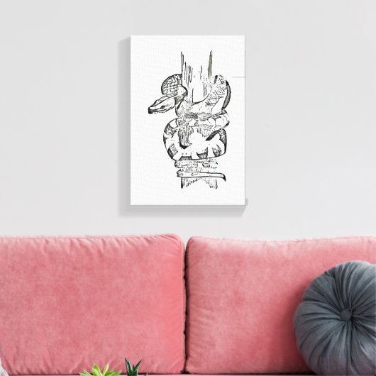 Slang gewikkeld rond boom canvas Print (Insitu (Woonkamer))