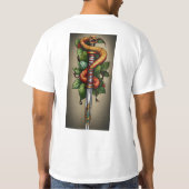 Slang gewikkeld rond dolk tattoo ontwerp t-shirt (Achterkant)