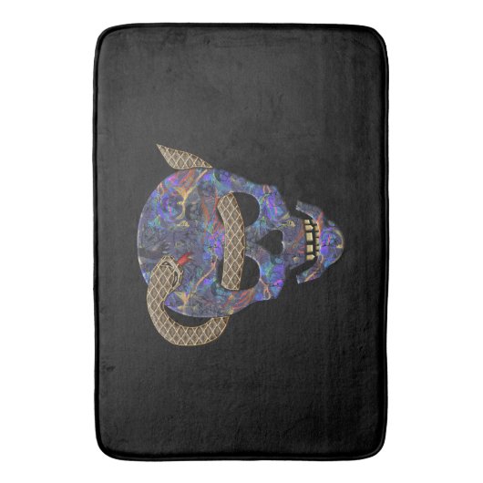 Slang gewikkeld rond schedel door ogen badmat (Voorkant Verticaal)