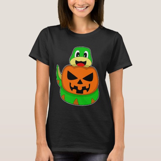 Slang Halloween Pompoen T-shirt (Voorkant)