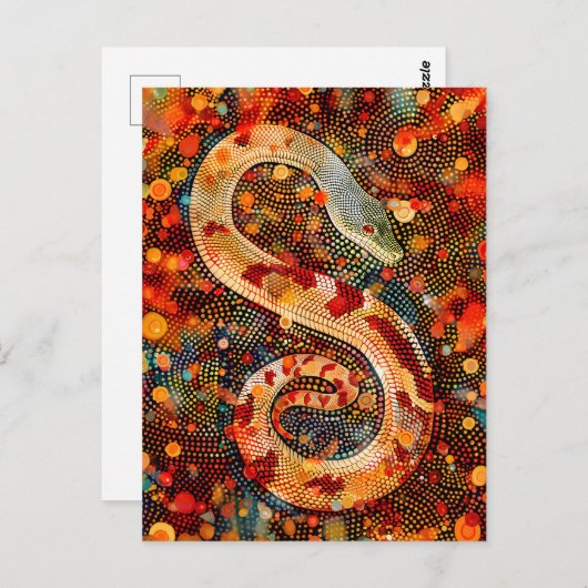 Slang in Aboriginal Dot Art Style Briefkaart (Voorkant / Achterkant)