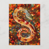 Slang in Aboriginal Dot Art Style Briefkaart (Voorkant)