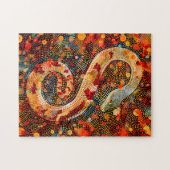 Slang in Aboriginal Dot Art Style Legpuzzel (Horizontaal)