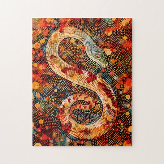 Slang in Aboriginale Stippenstijl Legpuzzel (Verticaal)