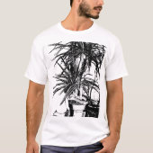 Slang in bloei - Black Line Art T-shirt (Voorkant)