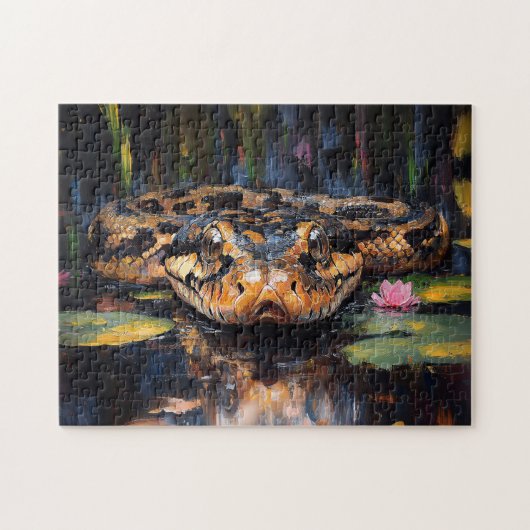 Slang in de Florida Everglades schilderij Legpuzzel (Horizontaal)