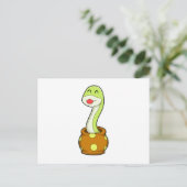 Slang in Pot Briefkaart (Staand voorkant)