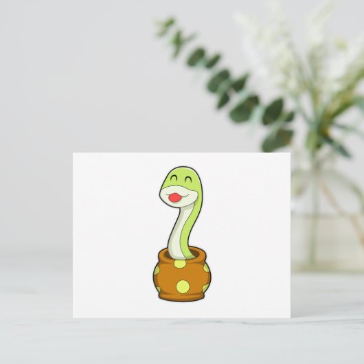 Slang in Pot Briefkaart (Staand voorkant)