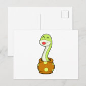 Slang in Pot Briefkaart (Voorkant / Achterkant)