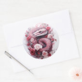 Slang in Rozen Waterverf Gothic Ronde Sticker (Envelop)