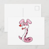 Slang Konijn Hart Briefkaart (Voorkant / Achterkant)