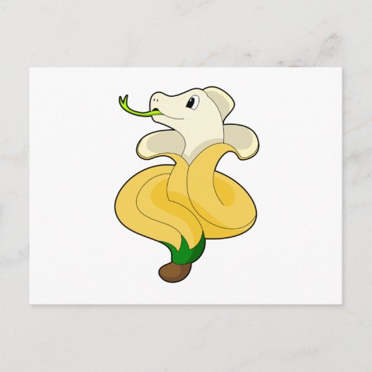 Slang met banaan briefkaart (Voorkant)
