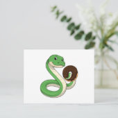 Slang met Donut Briefkaart (Staand voorkant)