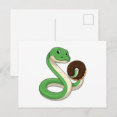 Slang met Donut Briefkaart (Voorkant / Achterkant)